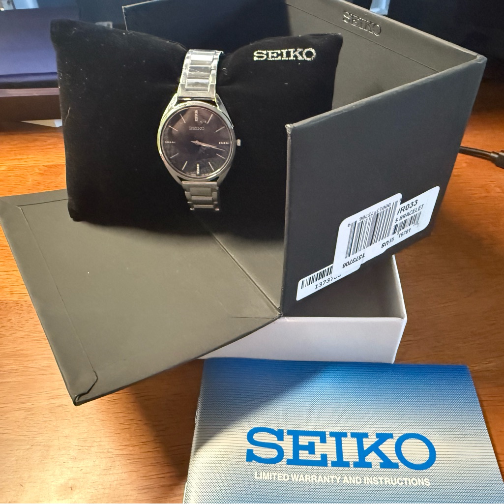 Seiko Ladies Blue Dial Silver Band Watch